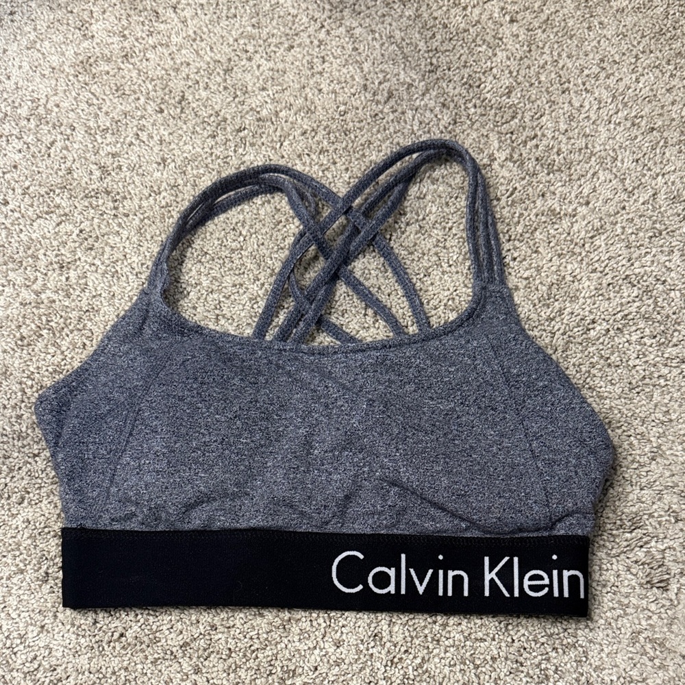 Calvin Klein Charcoal Sports Bra